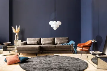 Copenhagen 4-seters Venstrevendt L-formet Divansofa i Kunstlær - Mørk grå - Møbler - Sofaer - Skinnsofaer