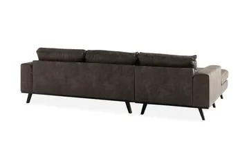 Copenhagen 4-seters Venstrevendt L-formet Divansofa i Kunstlær - Mørk grå - Møbler - Sofaer - Skinnsofaer