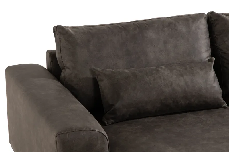 Copenhagen 4-seters Venstrevendt L-formet Divansofa i Kunstlær - Mørk grå - Møbler - Sofaer - Skinnsofaer