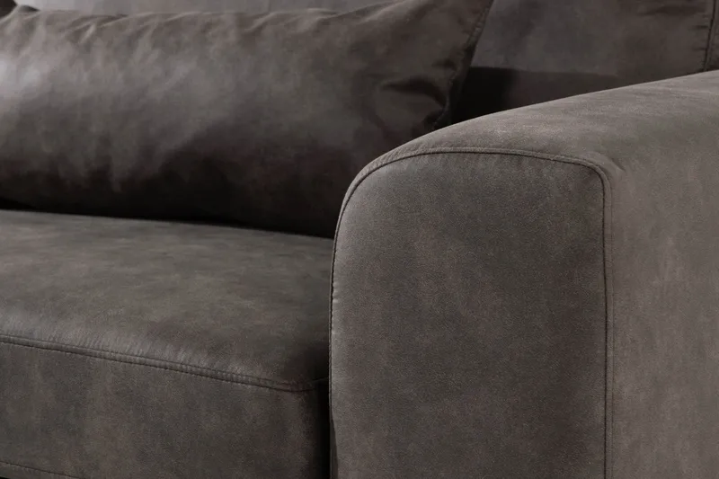 Copenhagen 4-seters Venstrevendt L-formet Sjeselongsofa i Kunstlær - Mørk grå - Møbler - Sofaer - Skinnsofaer