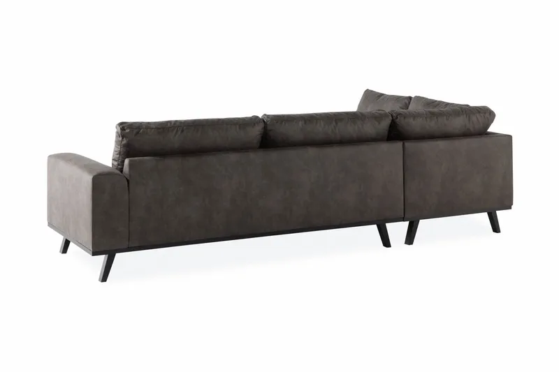 Copenhagen 4-seters Venstrevendt L-formet Sjeselongsofa i Kunstlær - Mørk grå - Møbler - Sofaer - Skinnsofaer