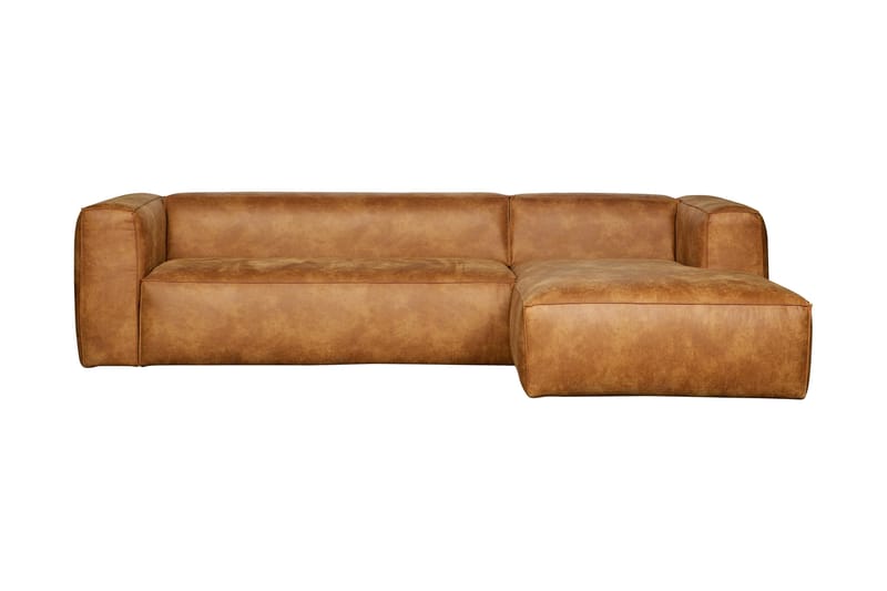 Divan sofa Cheshunt Høyre Ekte lær - Cognac - Møbler - Sofaer - Skinnsofaer