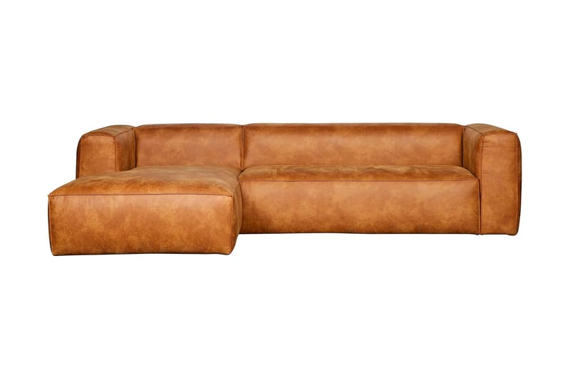 Divan sofa Cheshunt Venstre Ekte lær - Cognac - Møbler - Sofaer - Skinnsofaer