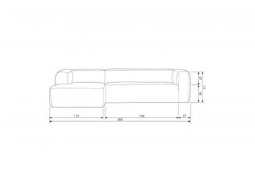 Divan sofa Cheshunt Venstre Ekte lær - Cognac - Møbler - Sofaer - Skinnsofaer
