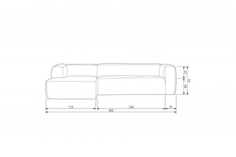 Divan sofa Cheshunt Venstre Ekte lær - Cognac - Møbler - Sofaer - Skinnsofaer