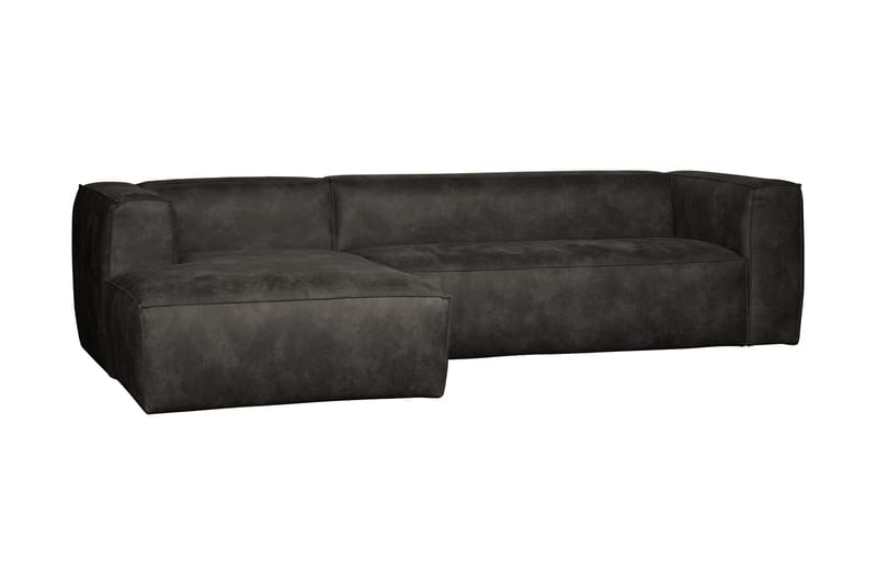 Divan sofa Cheshunt Venstre Ekte lær - Svart - Møbler - Sofaer - Skinnsofaer