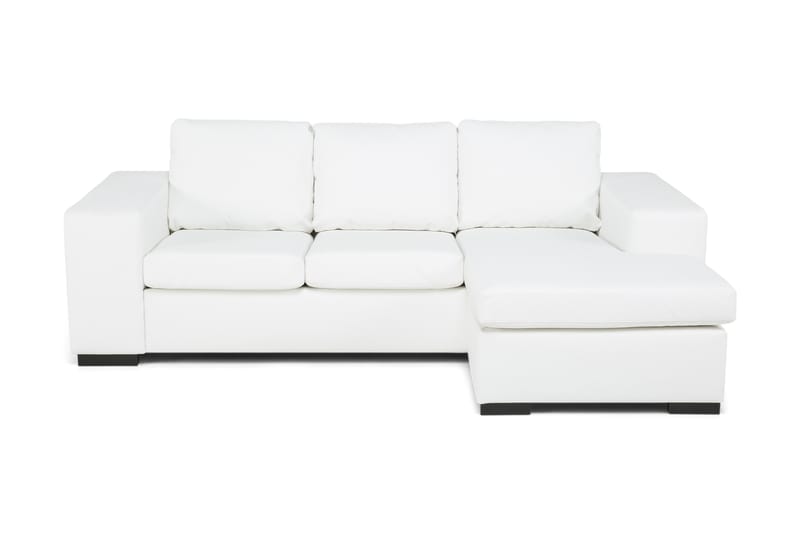 Divansofa Sit Down 3-seter Vendbar Kunstlær - Hvit - Skinnsofaer - 3 seters sofa med divan - Sofaer med sjeselong