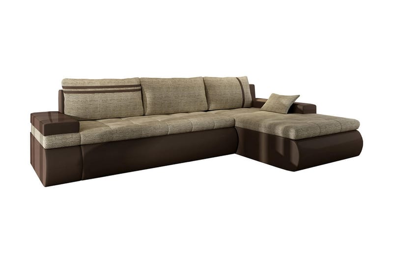 Divansovesofa Dung Høyre - Beige/Grå - Skinnsofaer - Sovesofa divan