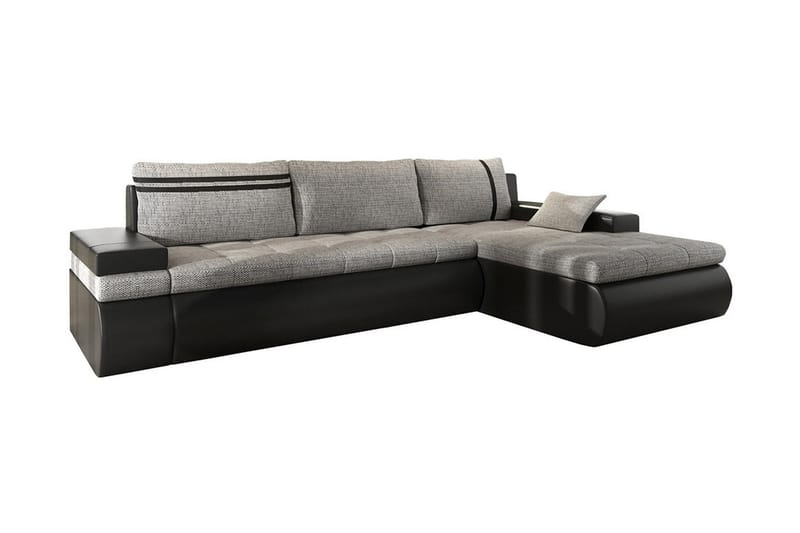 Divansovesofa Dung Høyre - Grå/Svart - Skinnsofaer - Sovesofa divan