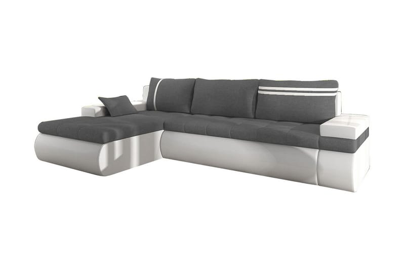 Divansovesofa Dung Venstre, Grå/Hvit