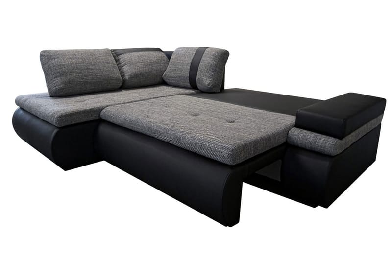 Divansovesofa Mini Dung Høyre - Svart/Grå - Skinnsofaer - Sovesofa divan