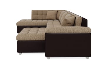 Dynir Hjørnesovesofa Divan med Oppbevaring Høyre - Beige/Brun - Møbler - Sofaer - Skinnsofaer