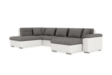 Dynir Hjørnesovesofa Divan med Oppbevaring Høyre - Hvit/Lysegrå - Møbler - Sofaer - Skinnsofaer