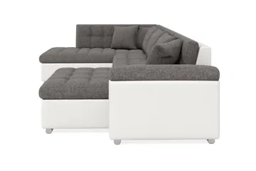 Dynir Hjørnesovesofa Divan med Oppbevaring Høyre - Hvit/Lysegrå - Møbler - Sofaer - Skinnsofaer