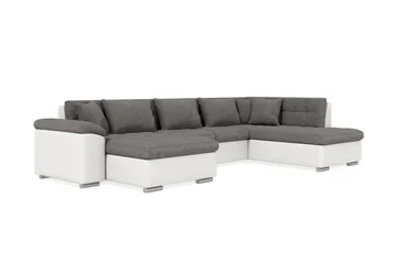 Dynir Hjørnesovesofa Divan med Oppbevaring Venstre - Lysegrå/Hvit - Møbler - Sofaer - Skinnsofaer