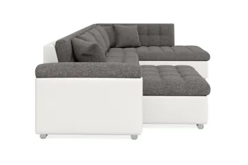 Dynir Hjørnesovesofa Divan med Oppbevaring Venstre - Lysegrå/Hvit - Møbler - Sofaer - Skinnsofaer