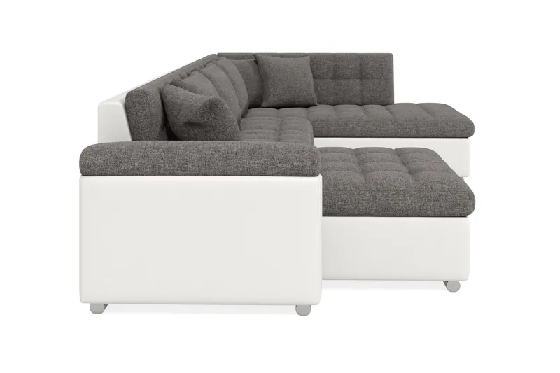 Dynir Hjørnesovesofa Divan med Oppbevaring Venstre - Lysegrå/Hvit - Møbler - Sofaer - Skinnsofaer