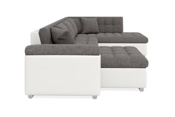 Dynir Hjørnesovesofa Divan med Oppbevaring Venstre - Lysegrå/Hvit - Møbler - Sofaer - Skinnsofaer