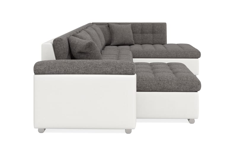 Dynir Hjørnesovesofa Divan med Oppbevaring Venstre - Lysegrå/Hvit - Møbler - Sofaer - Skinnsofaer