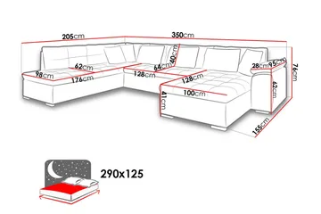 Dynir Hjørnesovesofa Divan med Oppbevaring Venstre - Lysegrå/Hvit - Møbler - Sofaer - Skinnsofaer