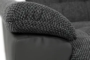 Dynir Stor Hjørnesovesofa Divan med Oppbevaring Venstre - Grå / Svart - Møbler - Sofaer - Skinnsofaer