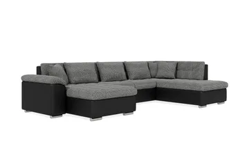 Dynir Stor Hjørnesovesofa Divan med Oppbevaring Venstre - Grå / Svart - Møbler - Sofaer - Skinnsofaer