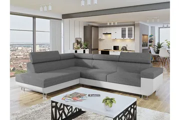 Fonti 3-seters Hjørnesofa Fonti Venstre - Svart - Møbler - Sofaer - Skinnsofaer