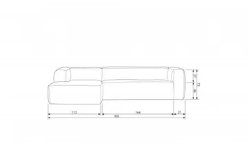 Harlow Divan sofa Venstre Ekte lær - Cognac - Møbler - Sofaer - Skinnsofaer