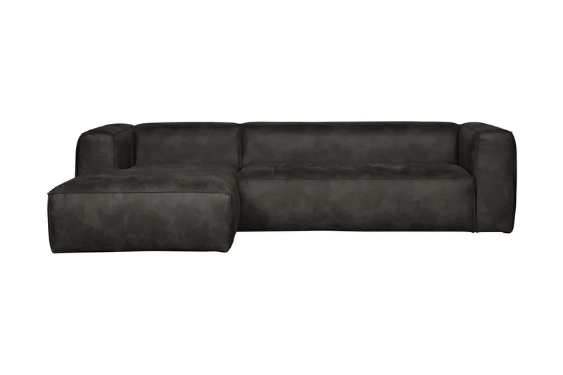 Harlow Divan sofa Venstre Ekte lær, Svart