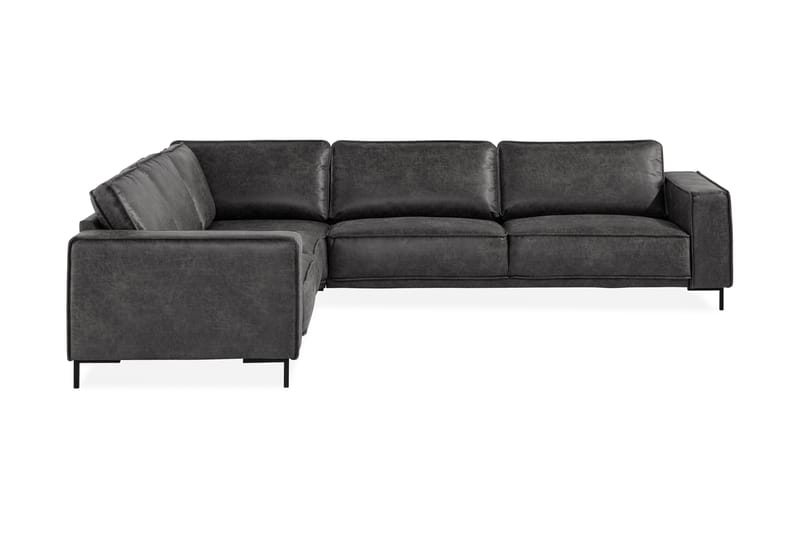 Hjørnesofa Minou Bonded Leather - Mørkgrå - Skinnsofaer - Hjørnesofaer