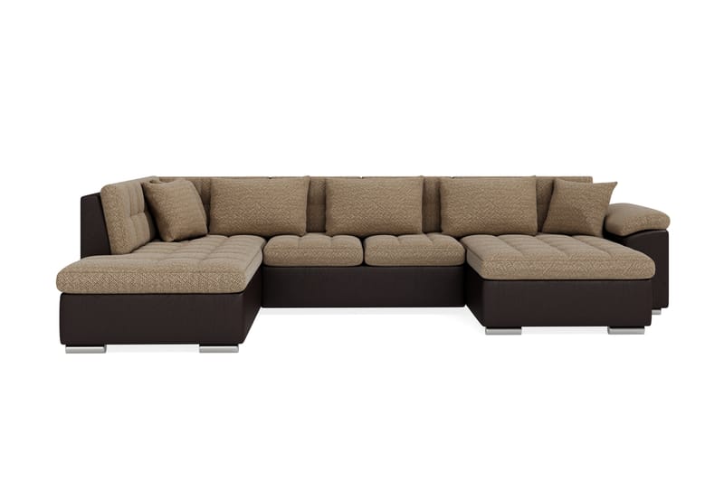 Hjørnesovesofa Jakarta Divan med Oppbevaring Høyre - Beige/Brun - Møbler - Sofaer - Skinnsofaer
