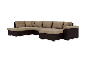Hjørnesovesofa Jakarta Divan med Oppbevaring Høyre - Beige/Brun - Møbler - Sofaer - Skinnsofaer