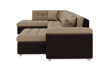 Hjørnesovesofa Jakarta Divan med Oppbevaring Høyre - Beige/Brun - Møbler - Sofaer - Skinnsofaer