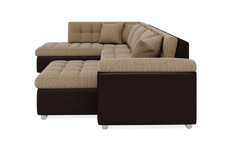 Hjørnesovesofa Jakarta Divan med Oppbevaring Høyre - Beige/Brun - Møbler - Sofaer - Skinnsofaer