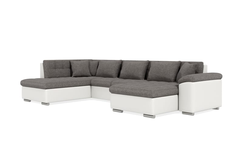 Hjørnesovesofa Jakarta Divan med Oppbevaring Høyre - Hvit/Lysgrå - Møbler - Sofaer - Skinnsofaer