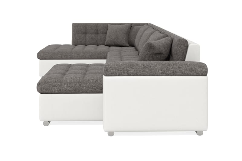 Hjørnesovesofa Jakarta Divan med Oppbevaring Høyre - Hvit/Lysgrå - Møbler - Sofaer - Skinnsofaer