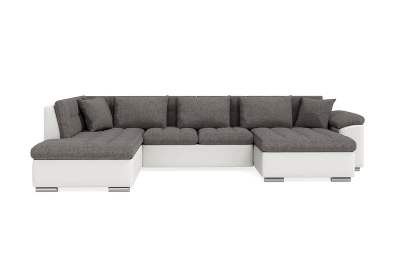 Hjørnesovesofa Jakarta Divan med Oppbevaring Høyre - Hvit/Lysgrå - Møbler - Sofaer - Skinnsofaer