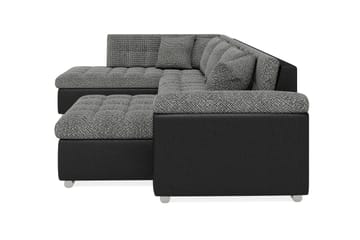 Hjørnesovesofa Jakarta Divan med Oppbevaring Høyre - Svart/Grå - Møbler - Sofaer - Skinnsofaer
