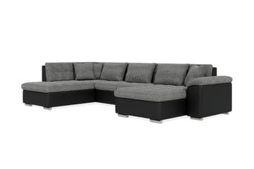 Hjørnesovesofa Jakarta Divan med Oppbevaring Høyre - Svart/Grå - Møbler - Sofaer - Skinnsofaer