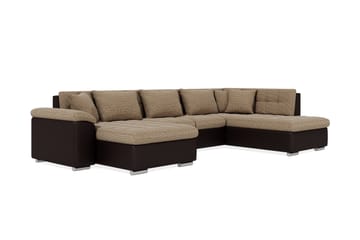 Hjørnesovesofa Jakarta Divan med Oppbevaring Venstre - Beige/Brun - Møbler - Sofaer - Skinnsofaer