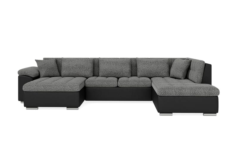 Hjørnesovesofa Jakarta Divan med Oppbevaring Venstre - Grå/Svart - Møbler - Sofaer - Skinnsofaer