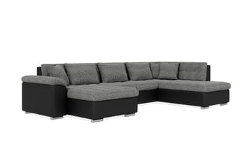 Hjørnesovesofa Jakarta Divan med Oppbevaring Venstre - Grå/Svart - Møbler - Sofaer - Skinnsofaer