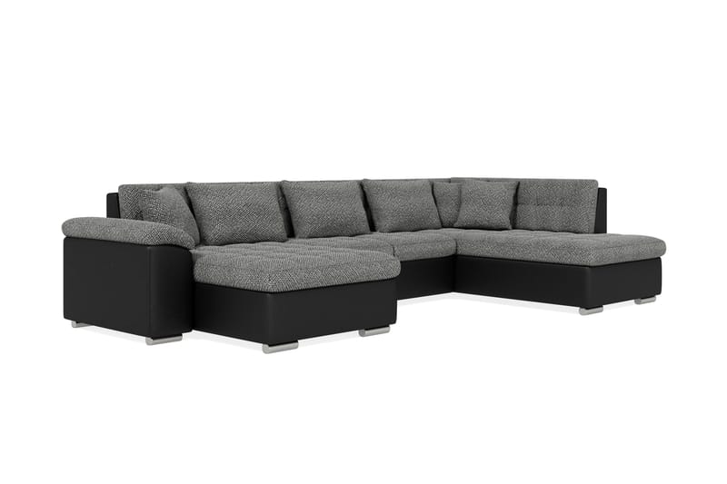 Hjørnesovesofa Jakarta Divan med Oppbevaring Venstre - Grå/Svart - Møbler - Sofaer - Skinnsofaer