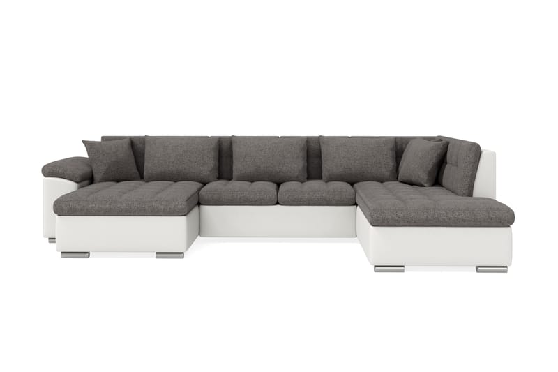 Hjørnesovesofa Jakarta Divan med Oppbevaring Venstre - Lysgrå/Hvit - Møbler - Sofaer - Skinnsofaer