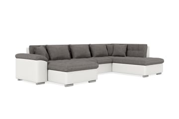 Hjørnesovesofa Jakarta Divan med Oppbevaring Venstre - Lysgrå/Hvit - Møbler - Sofaer - Skinnsofaer