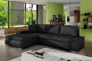 Irja Divansovesofa 4-seter Vendbar - Svart - Møbler - Sofaer - Skinnsofaer