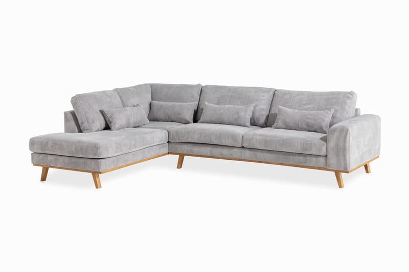 L-sofa Haga 2,5-seter - Lysegrå - Sofaer med sjeselong