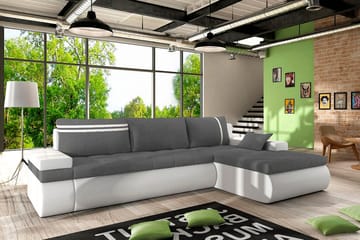 Lavona Divansovesofa Høyre - Grå/Hvit - Møbler - Sofaer - Sovesofaer - Sovesofa divan