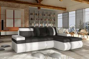 Lavona Divansovesofa Mini Høyre - Mørkegrå/Hvit - Møbler - Sofaer - Skinnsofaer