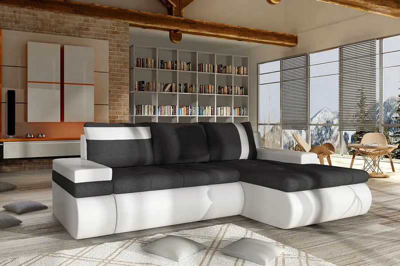 Lavona Divansovesofa Mini Høyre - Mørkegrå/Hvit - Møbler - Sofaer - Skinnsofaer